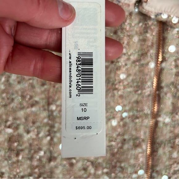 Alice & Olivia Ellis Pink Embellished Mini Dress NWT - Picture 16 of 16